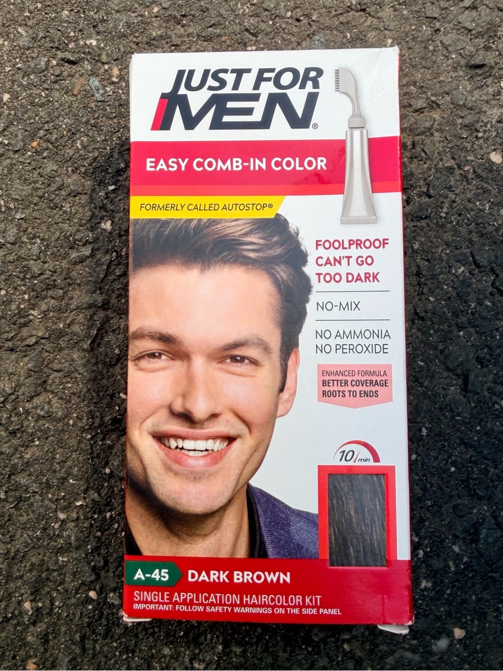 Easy Comb-In Color A-45 Dark Brown – Single Application Haircolor Kit